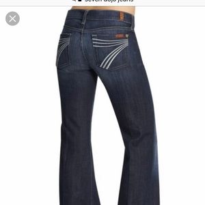 7 for all man kind, size 26 wide leg dojo jeans
